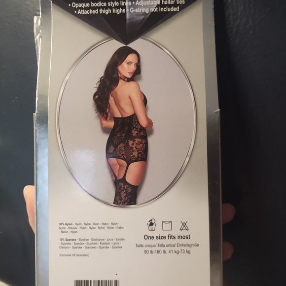 Dreamgirl lace fishnet garter teddy NWT - Picture 2 of 2